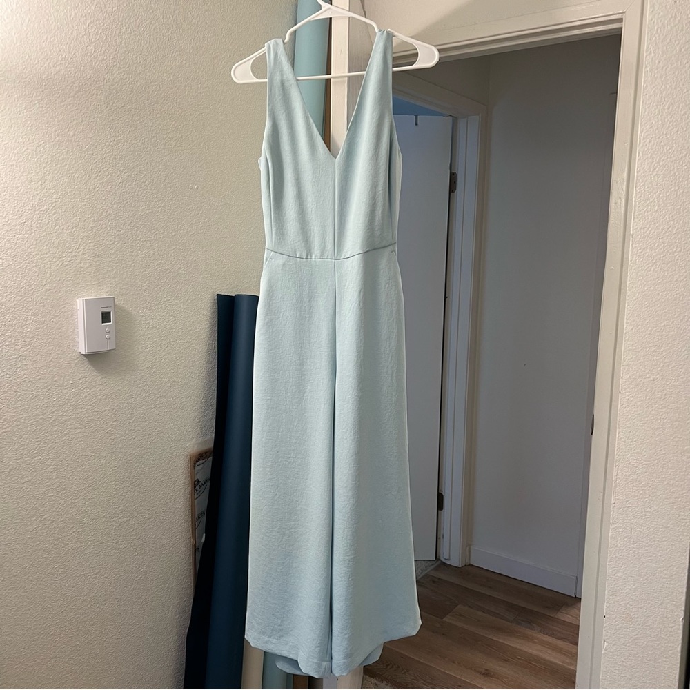 Aritzia Wilfred light blue jumper / romper with tie back size 4